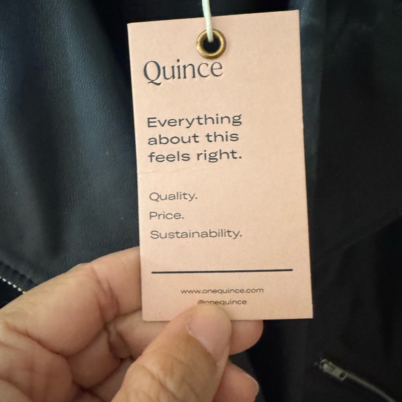 Quince Women’s Genuine Leather Jacket - Black - XL - NWT - Picture 6 of 6